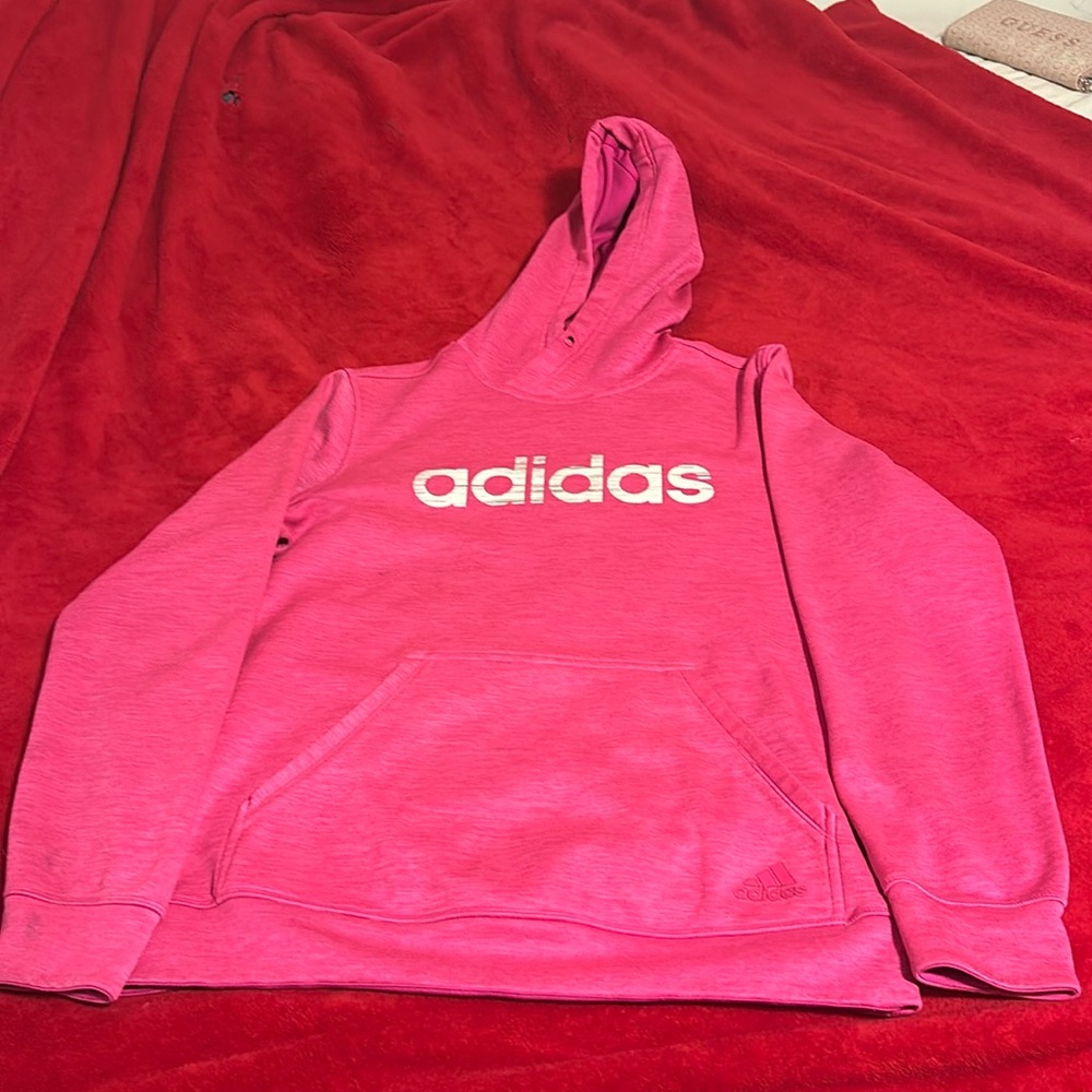 Hot Pink Adidas Pullover Hoodie